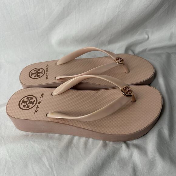 Tory Burch Sea Shell Pink Platform Flip Flop Womens Size 9 - Picture 4 of 7
